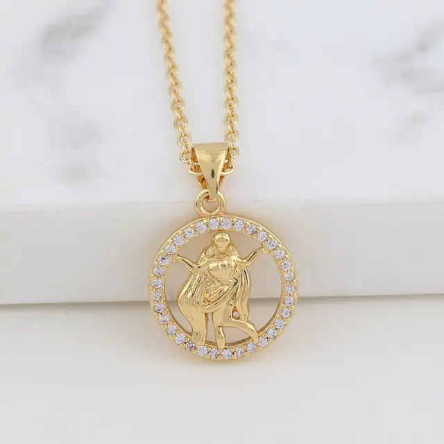 Zodiac Constellation Pendant Necklace